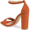 imageFSJ Women Classic Chunky High Heel Sandals Open Toe Ankle Strap Single Band Dress Shoe Size 415 USOrange