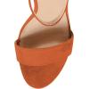 imageFSJ Women Classic Chunky High Heel Sandals Open Toe Ankle Strap Single Band Dress Shoe Size 415 USOrange