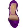 imageFSJ Women Classic Chunky High Heel Sandals Open Toe Ankle Strap Single Band Dress Shoe Size 415 USPurple Velvet