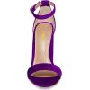 imageFSJ Women Classic Chunky High Heel Sandals Open Toe Ankle Strap Single Band Dress Shoe Size 415 USPurple Velvet