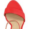imageFSJ Women Classic Chunky High Heel Sandals Open Toe Ankle Strap Single Band Dress Shoe Size 415 USRed