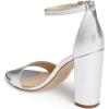 imageFSJ Women Classic Chunky High Heel Sandals Open Toe Ankle Strap Single Band Dress Shoe Size 415 USSilver