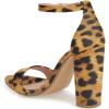 imageFSJ Women Classic Chunky High Heel Sandals Open Toe Ankle Strap Single Band Dress Shoe Size 415 USTanleopard