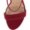 imageFSJ Women Classic Chunky High Heel Sandals Open Toe Ankle Strap Single Band Dress Shoe Size 415 USWine Red
