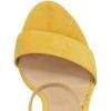 imageFSJ Women Classic Chunky High Heel Sandals Open Toe Ankle Strap Single Band Dress Shoe Size 415 USYellow
