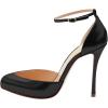 imageFSJ Women Fashion Almond Toe Ankle Strap DOrsay Pump High Heels Party Prom Casual Sandal Ladies Shoes Size 415 USBlack
