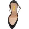 imageFSJ Women Fashion Almond Toe Ankle Strap DOrsay Pump High Heels Party Prom Casual Sandal Ladies Shoes Size 415 USBlack