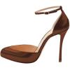 imageFSJ Women Fashion Almond Toe Ankle Strap DOrsay Pump High Heels Party Prom Casual Sandal Ladies Shoes Size 415 USBrown
