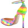 imageFSJ Women Fashion Almond Toe Ankle Strap DOrsay Pump High Heels Party Prom Casual Sandal Ladies Shoes Size 415 USColorful