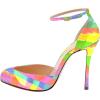 imageFSJ Women Fashion Almond Toe Ankle Strap DOrsay Pump High Heels Party Prom Casual Sandal Ladies Shoes Size 415 USColorful