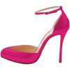 imageFSJ Women Fashion Almond Toe Ankle Strap DOrsay Pump High Heels Party Prom Casual Sandal Ladies Shoes Size 415 USFuchsia