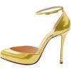 imageFSJ Women Fashion Almond Toe Ankle Strap DOrsay Pump High Heels Party Prom Casual Sandal Ladies Shoes Size 415 USGold
