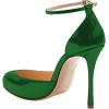 imageFSJ Women Fashion Almond Toe Ankle Strap DOrsay Pump High Heels Party Prom Casual Sandal Ladies Shoes Size 415 USGreen