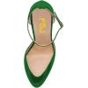 imageFSJ Women Fashion Almond Toe Ankle Strap DOrsay Pump High Heels Party Prom Casual Sandal Ladies Shoes Size 415 USGreen