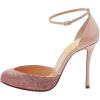 imageFSJ Women Fashion Almond Toe Ankle Strap DOrsay Pump High Heels Party Prom Casual Sandal Ladies Shoes Size 415 USNude