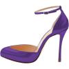 imageFSJ Women Fashion Almond Toe Ankle Strap DOrsay Pump High Heels Party Prom Casual Sandal Ladies Shoes Size 415 USPurple