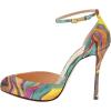 imageFSJ Women Fashion Almond Toe Ankle Strap DOrsay Pump High Heels Party Prom Casual Sandal Ladies Shoes Size 415 USQuicksand
