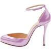 imageFSJ Women Fashion Almond Toe Ankle Strap DOrsay Pump High Heels Party Prom Casual Sandal Ladies Shoes Size 415 USViolet