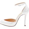 imageFSJ Women Fashion Almond Toe Ankle Strap DOrsay Pump High Heels Party Prom Casual Sandal Ladies Shoes Size 415 USWhite