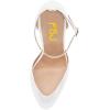 imageFSJ Women Fashion Almond Toe Ankle Strap DOrsay Pump High Heels Party Prom Casual Sandal Ladies Shoes Size 415 USWhite
