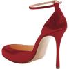 imageFSJ Women Fashion Almond Toe Ankle Strap DOrsay Pump High Heels Party Prom Casual Sandal Ladies Shoes Size 415 USWine Red