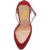 imageFSJ Women Fashion Almond Toe Ankle Strap DOrsay Pump High Heels Party Prom Casual Sandal Ladies Shoes Size 415 USWine Red