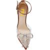 imageFSJ Women Shiny Rhinestone Bowknot Studded Transparent Platform Pointed Toe Sandals Chunky High Heel Ankle Strap Buckle Party Dress Shoes Size 415 USSienna