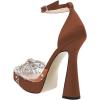 imageFSJ Women Shiny Rhinestone Bowknot Studded Transparent Platform Pointed Toe Sandals Chunky High Heel Ankle Strap Buckle Party Dress Shoes Size 415 USSienna