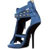 imageFSJ Women Tassels Gladiator Heeled Sandals Open Toe Stiletto High Heel Fringed Rivets Ankle Strap Back Zipper Shoes Size 415 USBlue
