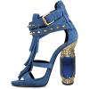 imageFSJ Women Tassels Gladiator Heeled Sandals Open Toe Stiletto High Heel Fringed Rivets Ankle Strap Back Zipper Shoes Size 415 USBlue Crystal Heel