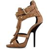 imageFSJ Women Tassels Gladiator Heeled Sandals Open Toe Stiletto High Heel Fringed Rivets Ankle Strap Back Zipper Shoes Size 415 USBrown