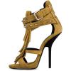 imageFSJ Women Tassels Gladiator Heeled Sandals Open Toe Stiletto High Heel Fringed Rivets Ankle Strap Back Zipper Shoes Size 415 USGoldenrod