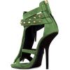 imageFSJ Women Tassels Gladiator Heeled Sandals Open Toe Stiletto High Heel Fringed Rivets Ankle Strap Back Zipper Shoes Size 415 USGreen