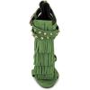 imageFSJ Women Tassels Gladiator Heeled Sandals Open Toe Stiletto High Heel Fringed Rivets Ankle Strap Back Zipper Shoes Size 415 USGreen Crystal Heel