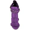 imageFSJ Women Tassels Gladiator Heeled Sandals Open Toe Stiletto High Heel Fringed Rivets Ankle Strap Back Zipper Shoes Size 415 USPurple