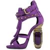 imageFSJ Women Tassels Gladiator Heeled Sandals Open Toe Stiletto High Heel Fringed Rivets Ankle Strap Back Zipper Shoes Size 415 USPurple Crystal Heel
