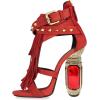 imageFSJ Women Tassels Gladiator Heeled Sandals Open Toe Stiletto High Heel Fringed Rivets Ankle Strap Back Zipper Shoes Size 415 USRed Crystal Heel