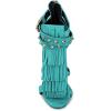 imageFSJ Women Tassels Gladiator Heeled Sandals Open Toe Stiletto High Heel Fringed Rivets Ankle Strap Back Zipper Shoes Size 415 USTurquoise