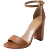imageFSJ Women Classic Chunky High Heel Sandals Open Toe Ankle Strap Single Band Dress Shoe Size 415 USBrown