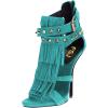 imageFSJ Women Tassels Gladiator Heeled Sandals Open Toe Stiletto High Heel Fringed Rivets Ankle Strap Back Zipper Shoes Size 415 USTurquoise