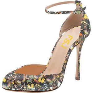 imageFSJ Women Fashion Almond Toe Ankle Strap DOrsay Pump High Heels Party Prom Casual Sandal Ladies Shoes Size 415 USButterfly