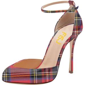 imageFSJ Women Fashion Almond Toe Ankle Strap DOrsay Pump High Heels Party Prom Casual Sandal Ladies Shoes Size 415 USGrid