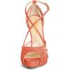 imageFSJ Elegant Peep Toe Crisscross Platform Sandals Women Ankle Strappy Stiletto High Heel Pumps DOrsay Mesh Wedding Resorts Dress Shoes US Size 415Coral