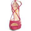 imageFSJ Elegant Peep Toe Crisscross Platform Sandals Women Ankle Strappy Stiletto High Heel Pumps DOrsay Mesh Wedding Resorts Dress Shoes US Size 415Hot Pink