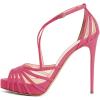 imageFSJ Elegant Peep Toe Crisscross Platform Sandals Women Ankle Strappy Stiletto High Heel Pumps DOrsay Mesh Wedding Resorts Dress Shoes US Size 415Hot Pink