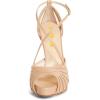 imageFSJ Elegant Peep Toe Crisscross Platform Sandals Women Ankle Strappy Stiletto High Heel Pumps DOrsay Mesh Wedding Resorts Dress Shoes US Size 415Nude