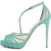imageFSJ Elegant Peep Toe Crisscross Platform Sandals Women Ankle Strappy Stiletto High Heel Pumps DOrsay Mesh Wedding Resorts Dress Shoes US Size 415Turquoise