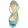 imageFSJ Elegant Peep Toe Crisscross Platform Sandals Women Ankle Strappy Stiletto High Heel Pumps DOrsay Mesh Wedding Resorts Dress Shoes US Size 415Turquoise