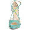 imageFSJ Elegant Peep Toe Crisscross Platform Sandals Women Ankle Strappy Stiletto High Heel Pumps DOrsay Mesh Wedding Resorts Dress Shoes US Size 415Turquoise