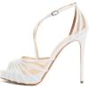 imageFSJ Elegant Peep Toe Crisscross Platform Sandals Women Ankle Strappy Stiletto High Heel Pumps DOrsay Mesh Wedding Resorts Dress Shoes US Size 415White